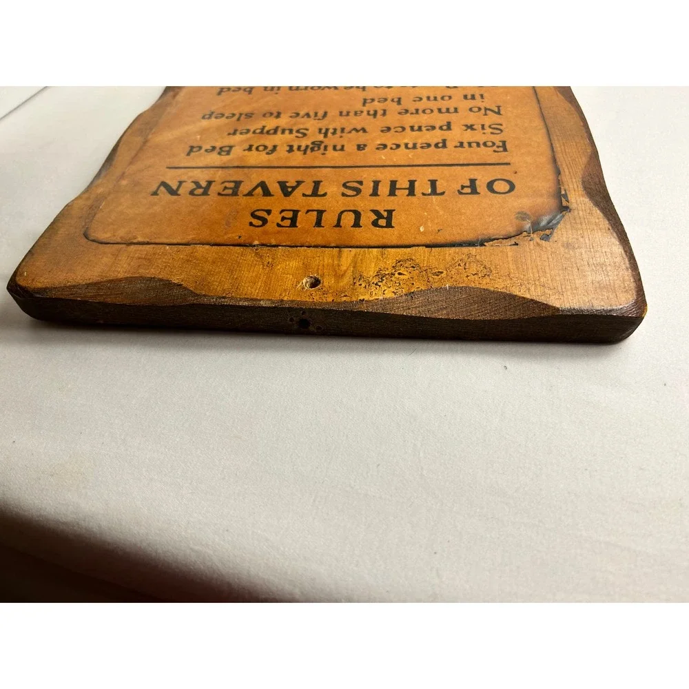 Vintage MCM Rules of this Tavern Wood Plaque Wall Hanging 11